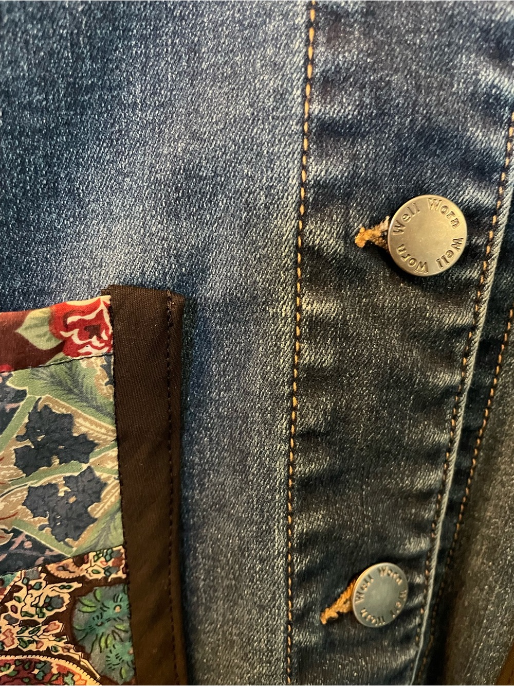 Denim Patchwork Pocket Jacket - Blue - Picture 5 of 8